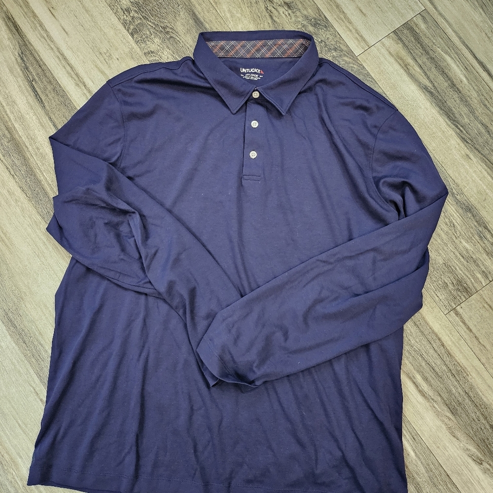 Navy Long Sleeve Polo Shirt
